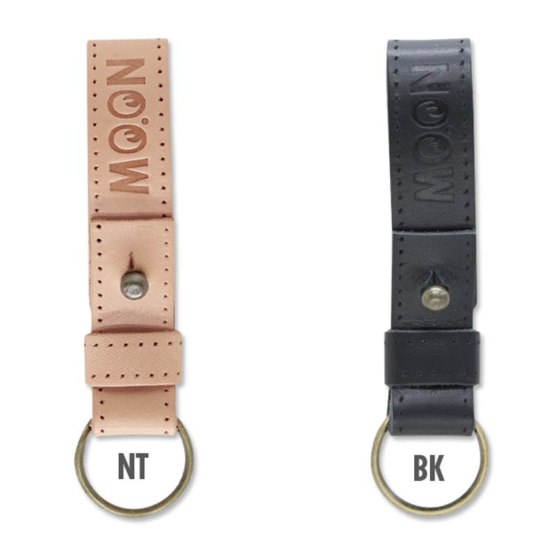 (*) [PRODUCT_DESC]MOON Leather Button Stud Key Ring [MKR151]